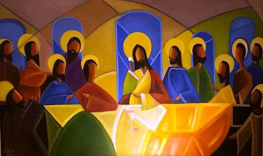 Color to Our Lives, oil on canvas by Léna Khalifeh, 2019